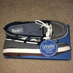 Glimmer Stripe Navy Memory Foam Keds